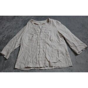 Coldwater Creek Light Beige Pleated Front Jacket